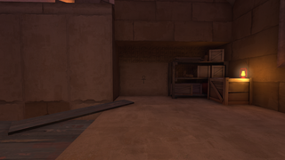 The fourth ankh before Point B battlements, next to the entrance