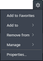 Step 2 & 3: The Gear icon and Properties in drop down