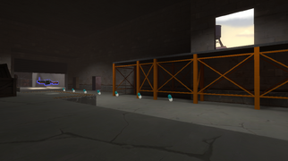 The loading dock area with the Grenade Launcher