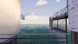 RED water (colored blue)
